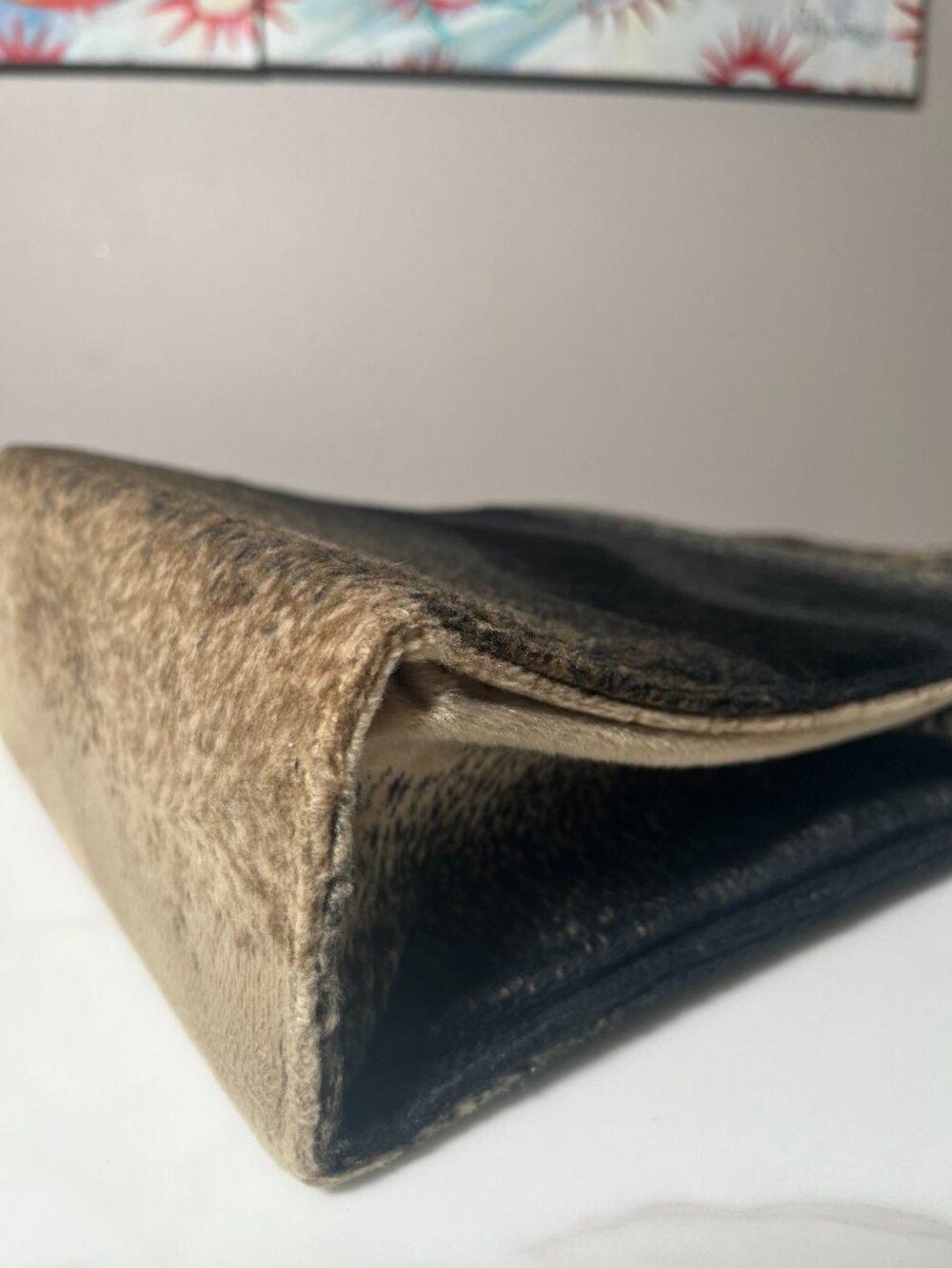 Kate Spade Limited Edition Felted Mohair/Wool Chevron Sam Tote Bag 90s Y2K RARE - Picture 6 of 14